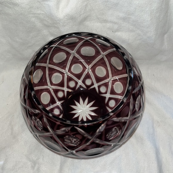 Bohemian Crystal Cut to Clear Glass Bowl - Picture 3 of 4